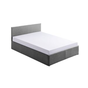 Cadre de lit avec coffre de rangement et tête de lit en tissu