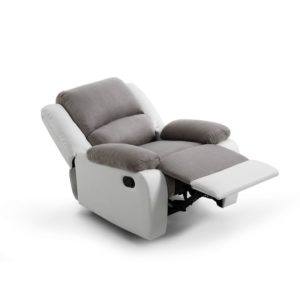 Fauteuil de relaxation manuel en microfibre et simili