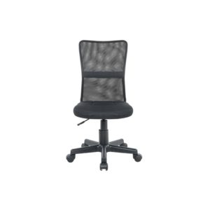 Fauteuil de bureau à roulettes en tissu 3D noir