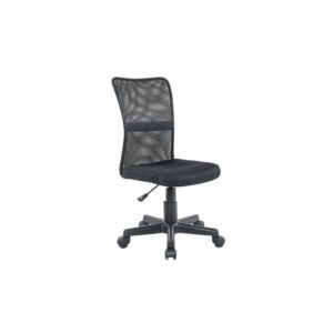 Fauteuil de bureau à roulettes en tissu 3D noir