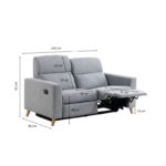 Canapé de relaxation scandinave 2,5 places en tissu et pieds bois hêtre