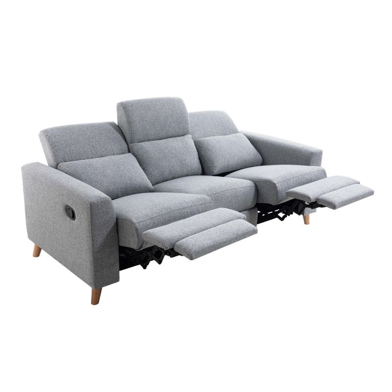 Ensemble canapé scandinave 3 pl avec fauteuil et repose pied assortis