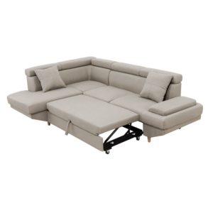 Canapé d’angle scandinave convertible en tissu