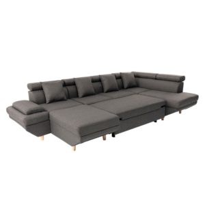 Canapé scandinave panoramique convertible en tissu