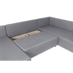 Canapé d’angle panoramique convertible en tissu – STELA