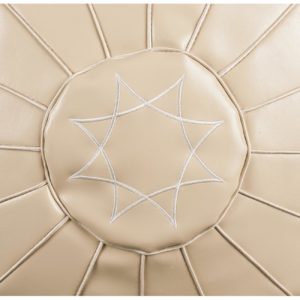 Pouf beige en cuir