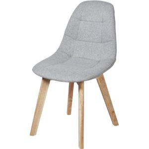 Chaise capitonnée en tissu gris