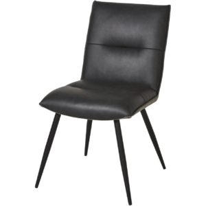 Chaise confort en cuir noir