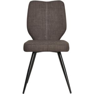 Lot de 2 chaises en tissu marron