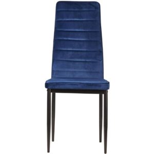 Lot de 4 chaises en velour bleu.