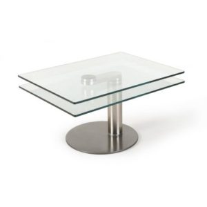 Table basse avec plateaux en verre