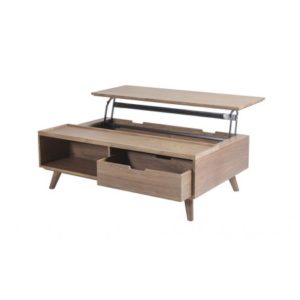 Table basse relevable rectangulaire avec tiroirs