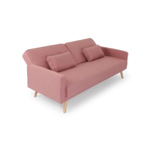 Canapé droit 3 places scandinave convertible en tissu