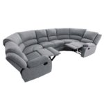 Canapé d’angle panoramique de relaxation 8 places en tissu