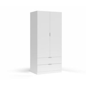 Armoire penderie 2 portes + 2 tiroirs L81 x H180 cm