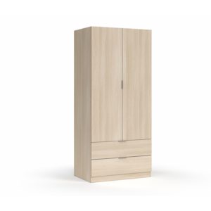 Armoire penderie 2 portes + 2 tiroirs L81 x H180 cm