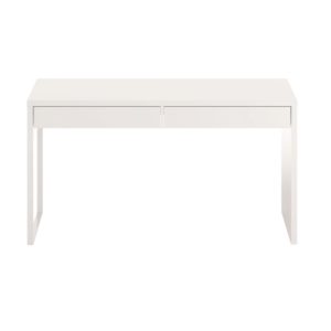 Bureau design piètement reversible 2 tiroirs L138 cm