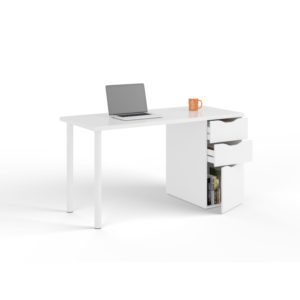 Bureau réversible avec caisson 2 tiroirs L138 cm