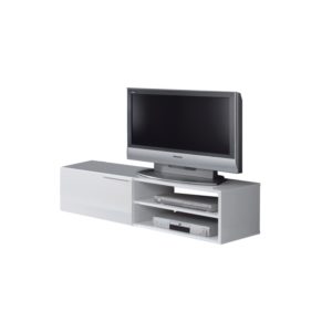 Meuble TV 1 porte battante et 2 niches de rangement