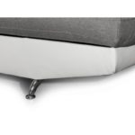 Canapé d’angle convertible 5 places avec coffre de rangement en tissu et simili