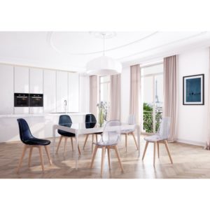 Lots de 2 chaises scandinaves en polypropylène transparent