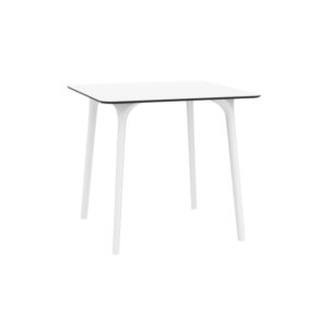 Table carrée 80 cm plateau stratifié HPL pour l’intérieur et l’extérieur