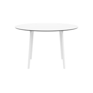 Table ronde 120 cm plateau stratifié HPL pour l’intérieur et l’extérieur