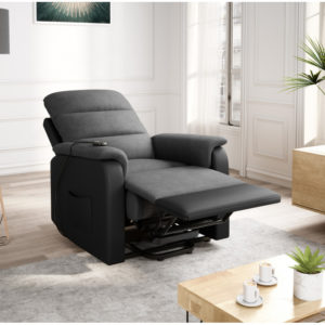 Fauteuil de relaxation électrique releveur en simili et microfibre