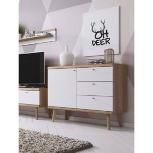 PRYSK – Buffet scandinave 1 porte et 3 tiroirs