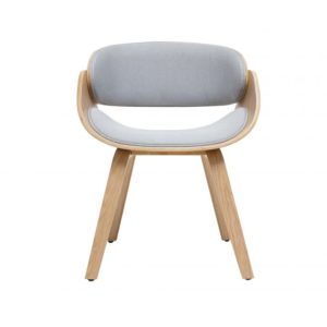 NORDY – Chaise scandinave avec pieds en bois clair et coussin en tissu